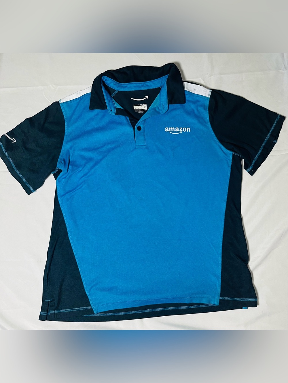 Amazon Employee Polo Shirt Men’s Large Blue Black Uniform